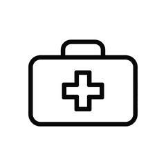 First aid kit icon with handle medical assistance symbol