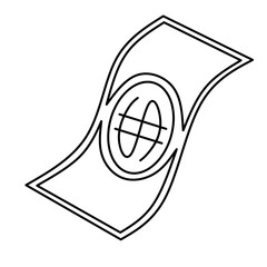 Money flying vector,money flying image,money flying illustration on white background,money flying outline drawing vector 