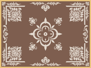 Damask carpets are characterized by their intricate and symmetrical patterns. Damask is a reversible fabric, often woven in satin over a plain weave, creating a contrasting sheen.