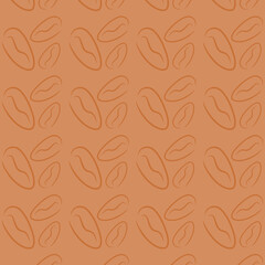 Coffee Bean Sketch Pattern.  Seamless coffee bean pattern in hand-drawn sketch style. Ideal for backgrounds, packaging, textiles, and coffee-themed designs.