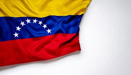 Venezuela wavy flag on white background. copy space
