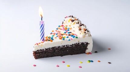 Birthday cake slice with candle (1)