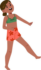 Happy Girl in Summer Outfit