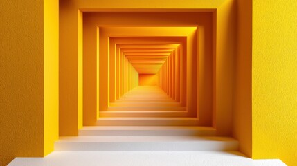 Optical 3D illusion with a staircase that appears to go on forever.