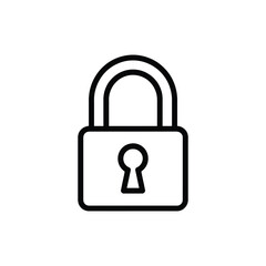 Simple Black and White Padlock Icon for Security Concepts