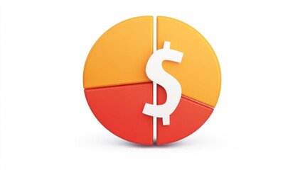 Obraz premium 3D pie chart with dollar sign