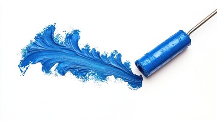 Fototapeta premium Abstract blue paint stroke