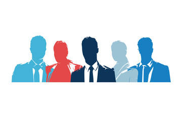 Business people, group of businessmen and businesswomen avatar, isolated vector silhouettes of business portraits