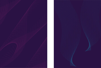 Abstract line wave gradient poster background vector. Minimalist cover template with vibrant perspective line wave in motion. Perfect design for social media, cover, banner, flyer, web, ads