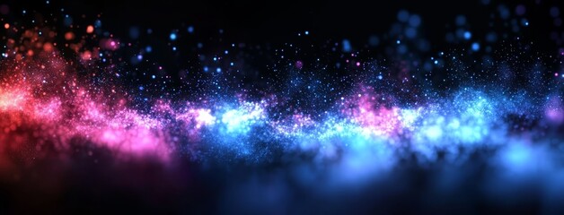 Obraz premium Vibrant Cosmic Dust Cloud with Pink and Blue Hues