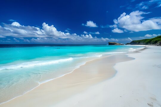 Stunning White Sand Beach and Turquoise Sea A 4K Tropical Paradise