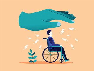 Protection and Support for Individuals with Disabilities Vector Illustration