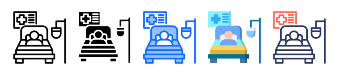 Patient Bed Icon Multiple Style
