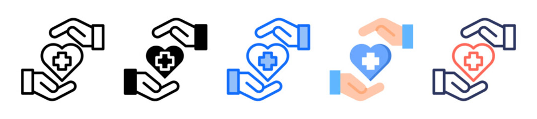 Fototapeta premium Medical Cross Icon Multiple Style