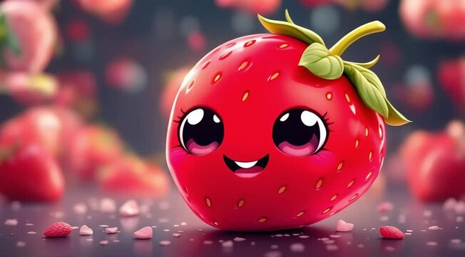 Adorable cartoon strawberry sweet delight