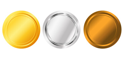 金銀銅メダルのイラストセット