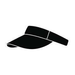 Black Visor Silhouette with White Accent Line for Sun Protection