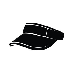 Black and White Visor Silhouette with White Lines and Accents