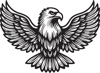 Eagle Soaring Silhouette Vector Design Bird of Prey Illustration