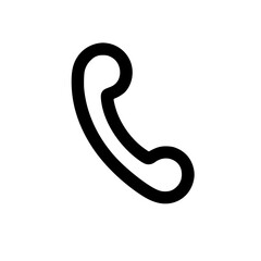 Obraz premium Minimal Black Line Classic Landline Phone Icon for Office and Call Center Use