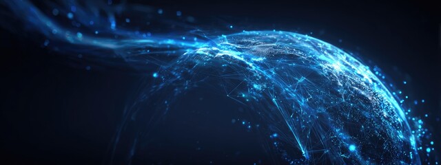 Abstract digital globe with glowing network