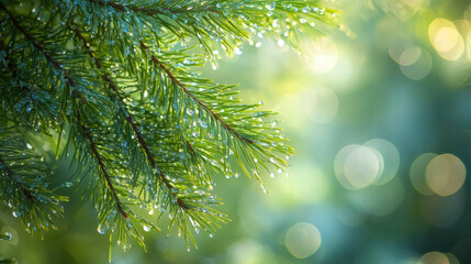 Winter Pine Branches – Soft Bokeh & Frosty Needles