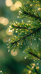 Winter Pine Branches – Soft Bokeh & Frosty Needles
