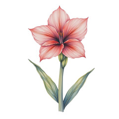 Naklejka premium Delicate pink flower blooming botanical art floral illustration natural setting close-up view beauty concept