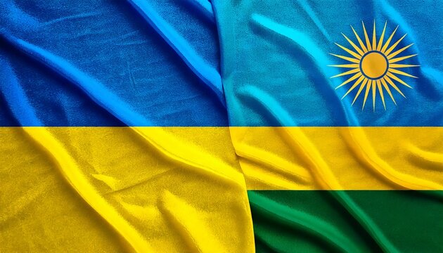 ルワンダの国旗とウクライナの国旗。(Rwanda flag and Ukraine flag.)
