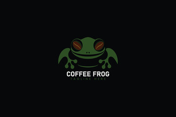 Frog and coffee logo design