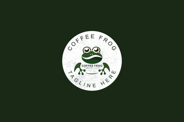 Frog and coffee logo design