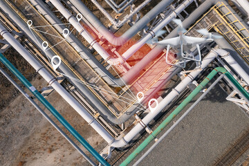 Industrial application of drone, Industry survey of inspection of crack, hole, leak in gas pipes oil factory