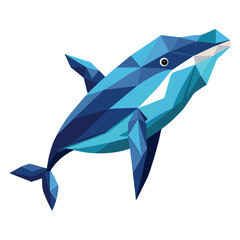 Stylized low poly whale