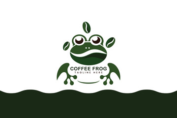 Frog and coffee logo design