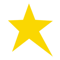 Obraz premium Yellow five-pointed star icon in flat style on white background