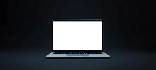 Office Workspace With Laptop Featuring PNG Mockup Screen for Marketing Materials, Digital Ads, and Web Content