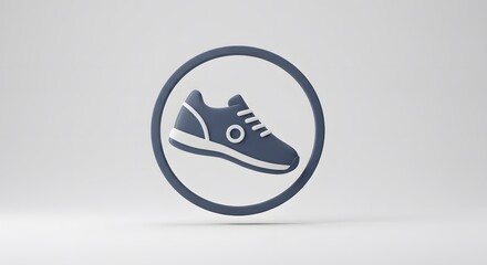 Obraz premium Iconic Fitness Modern Sneaker Icon in a Circle Emblem for Sports and Active Lifestyle Design 2025