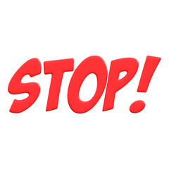 Stop 3D Icon Sticker