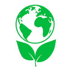 World environment day. Ecology concept. Design with globe map drawing and leaves.