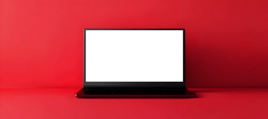 Realistic Office Scene With Laptop on Table and Editable PNG Screen for Design Presentation and Branding Concepts