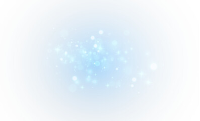 Blue glowing particles with shimmer sparkle and soft bokeh overlay create a dreamy luminous abstract background with neon light dust fairy magic fantasy texture elegant celebration effect

