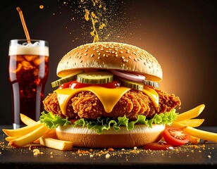 Kanapka z kurczakiem w panko, piklami i ostrym sosem sriracha
