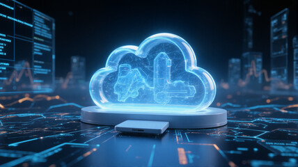 Cloud computing and artificial intelligence concepts