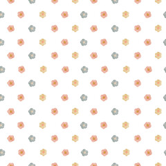 Digital floral background with pastel boho flowers.
 Minimal and childish watercolor style for textile, baby prints.