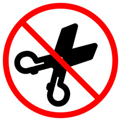 No scissors sign in red circle indicating restriction or prohibition
