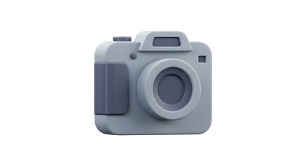 Minimalist Camera Icon  Photography, Tech, and Memories.  Simple design of a camera in matte grey, ideal for websites and applications.