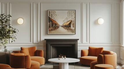 Cozy living room with Parisian street art