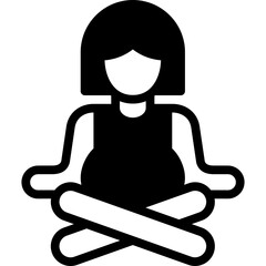maternity yoga icon illustration design with solid