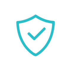 Secure Shield Checkmark Icon Teal Vector EPS Graphic for Safety, Security, and Protection