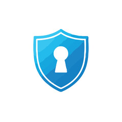 Secure Data Protection Shield Vector Keyhole Icon for Privacy and Security